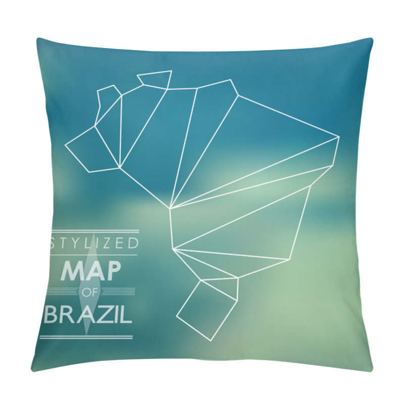 Personality  Stylized Map Of Brazil Pillow Covers