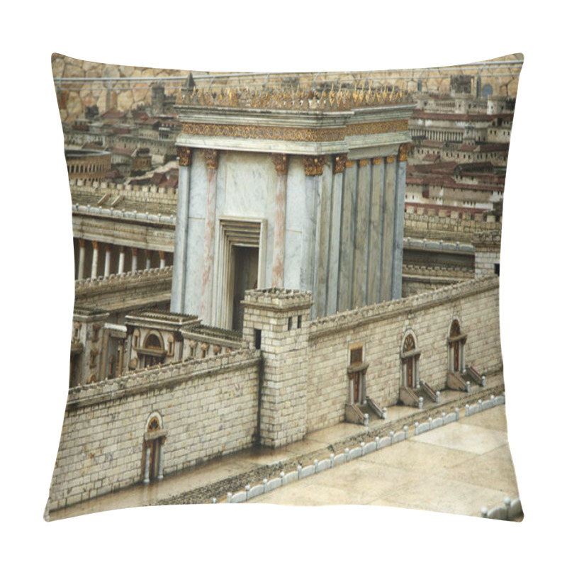 Personality  Model Of The Second Temple, Jerusalem, Israel. Pillow Covers