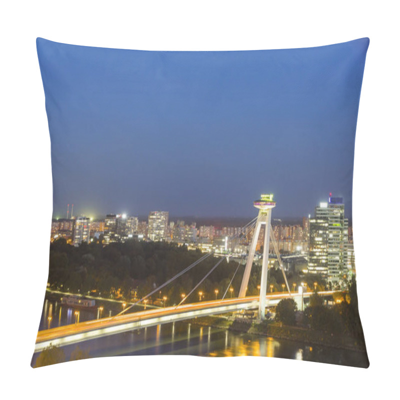 Personality  Danube River And SNP Bridge, Bratislava, Slovakia Pillow Covers