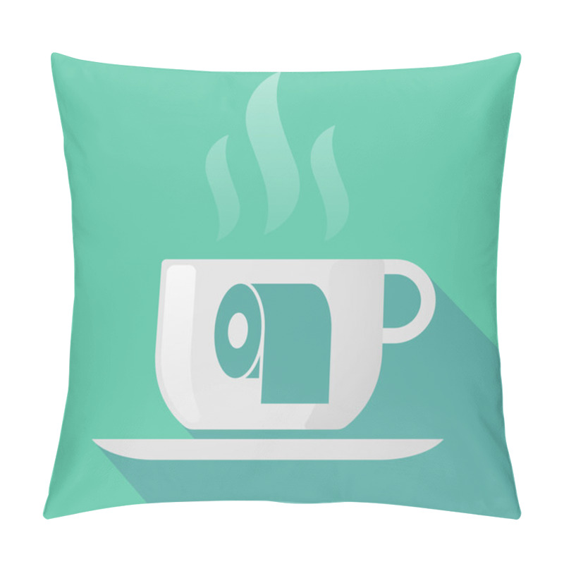 Personality  Long Shadow Cup Of Coffee With  A Toilet Paper Roll Pillow Covers