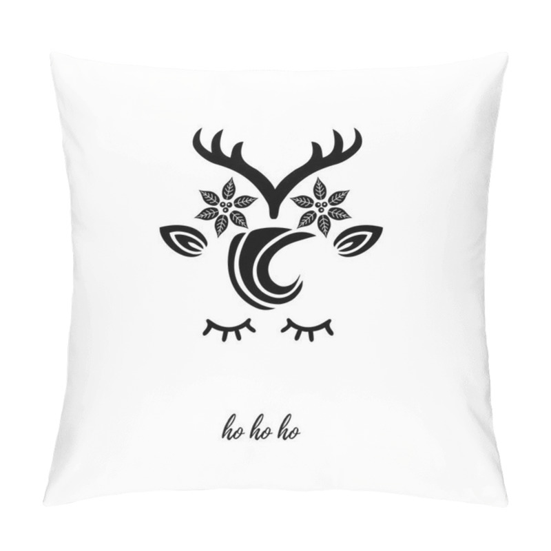 Personality  Cute Deer Vector Illustration As Logo, Badge, Patch. Deer For Invitation, Birthday, Greetings, Party, Merry Christmas Motive. Pillow Covers