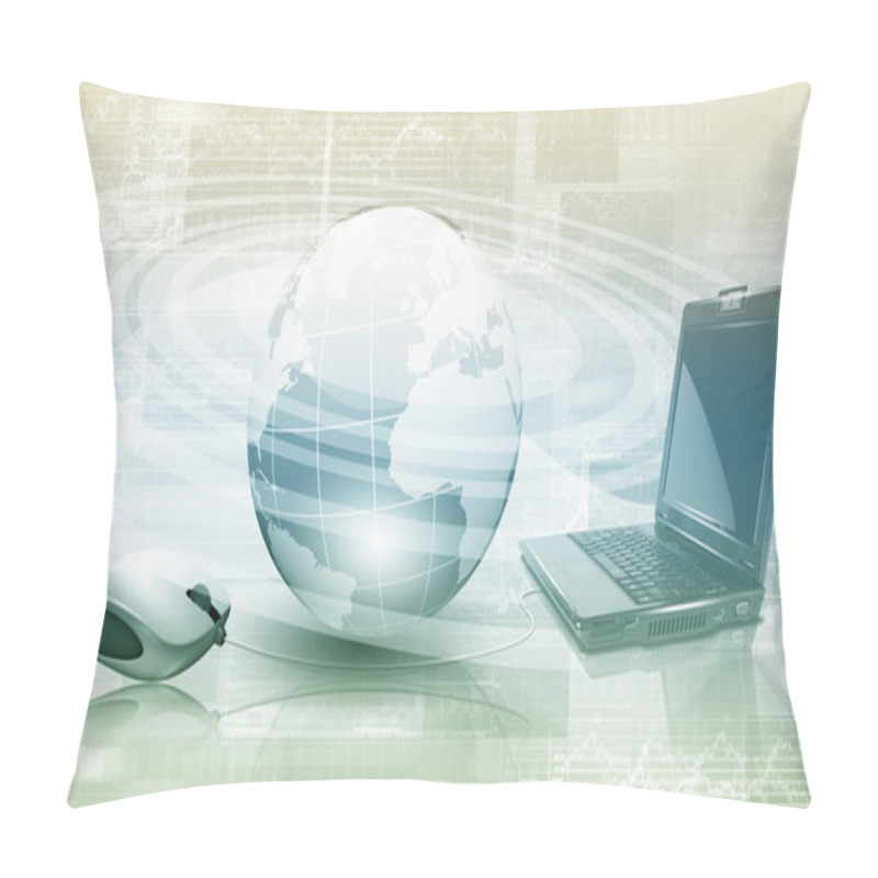 Personality  Planet Earth And Technology Background Pillow Covers