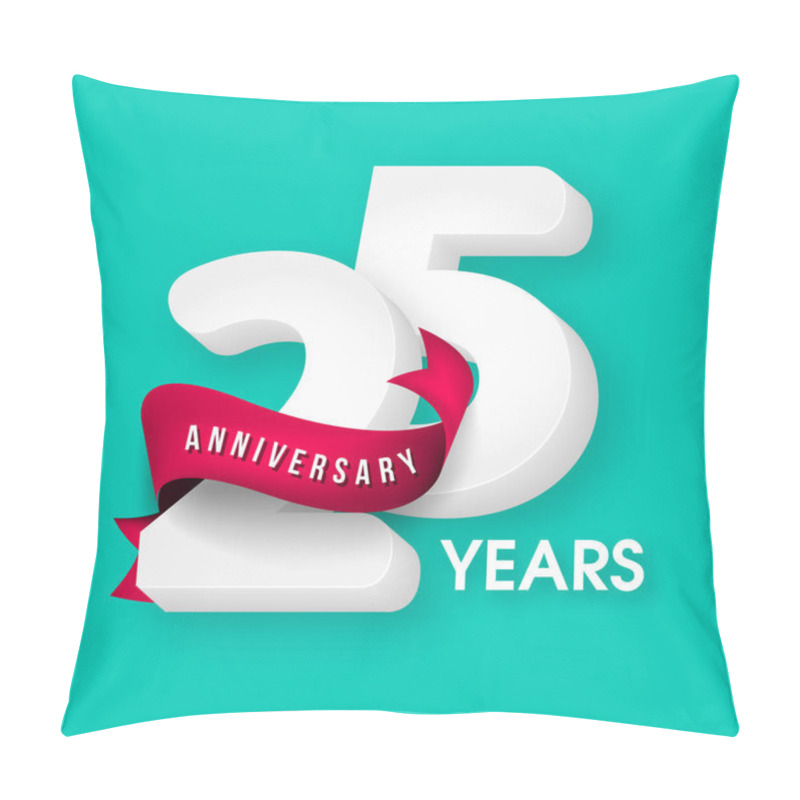 Personality  Anniversary Emblems 25 Anniversary Template Design Pillow Covers