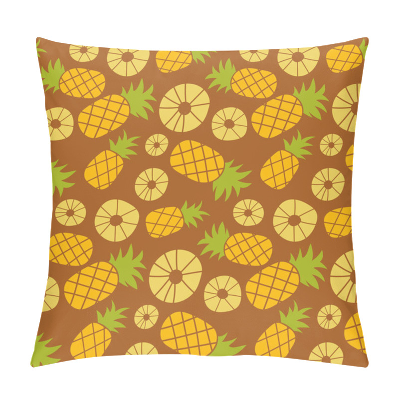 Personality  Pineapple Seamless Pattern. Hand Drawn Fresh Slice Of Ananas. Vector Sketch Background. Color Doodle Wallpaper. Exotic Tropical Fruit. Fashion Design. Food Print For Kitchen Tablecloth, Curtain Or Dishcloth Pillow Covers