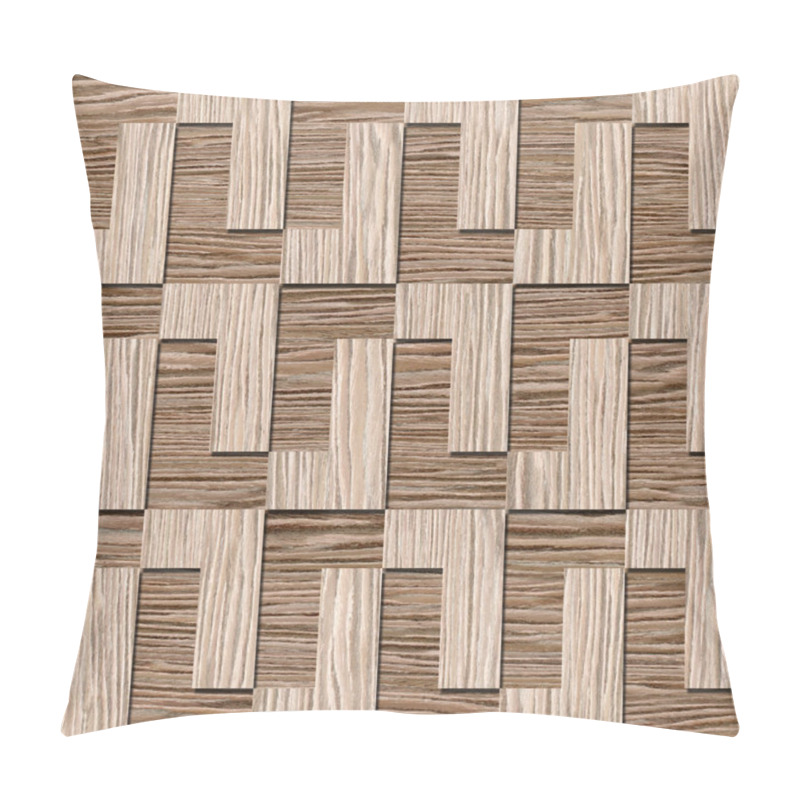 Personality  Abstract Decorative Blocks - Seamless Background - Blasted Oak Groove Wood Texture Pillow Covers