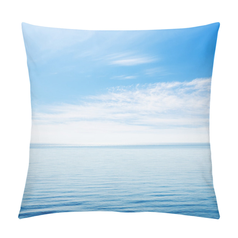 Personality  Blue Sea And Cloudy Sky Over It Pillow Covers