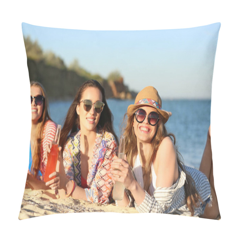 Personality  Young Women With Beverages  Pillow Covers