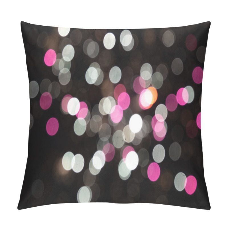 Personality  Colorful Bokeh Lights In Shades Of Pink, White, And Silver Create A Festive Atmosphere. Pillow Covers