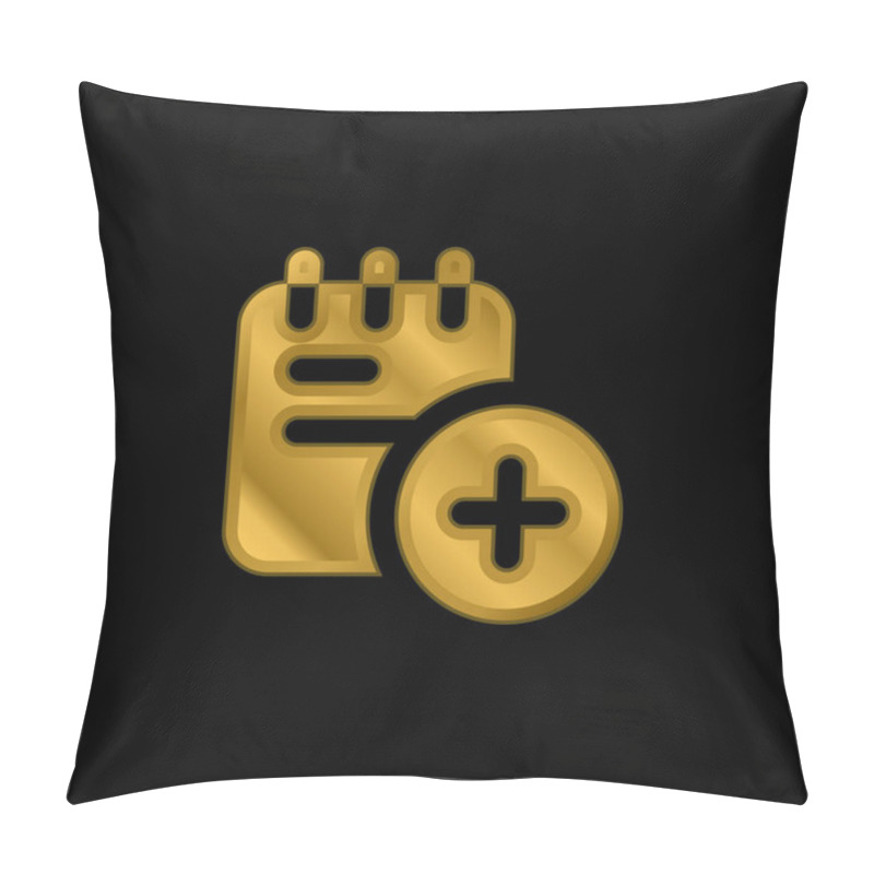 Personality  Add Gold Plated Metalic Icon Or Logo Vector Pillow Covers