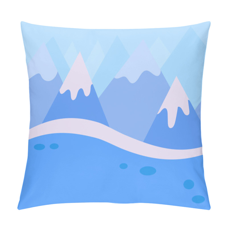 Personality  Seamless Landscape Of Blue Winter Mountain Pillow Covers