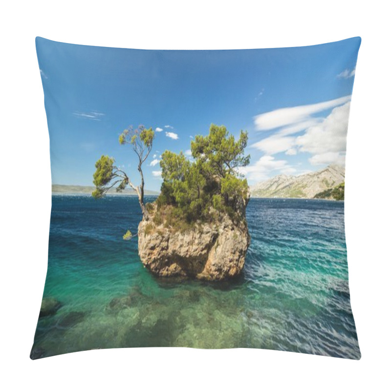 Personality  Beautiful Landscape Of Rocky Island In Brela, Makarska Riviera, Dalmatia, Croatia Pillow Covers