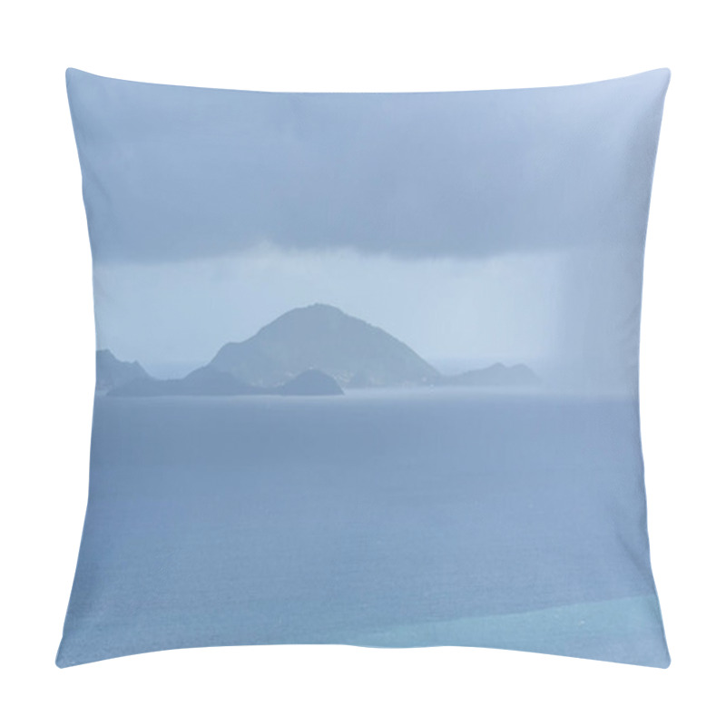 Personality      Les Saintes Islands In Guadeloupe, Panorama Between Sea And Sky, View From Basse Terre, Rainy In Background  Pillow Covers