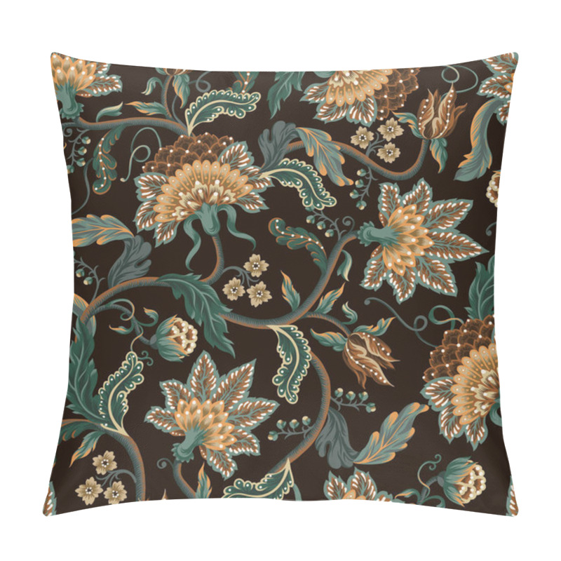 Personality  Seamless Pattern With Indian Floral Ornament. Vector Pillow Covers