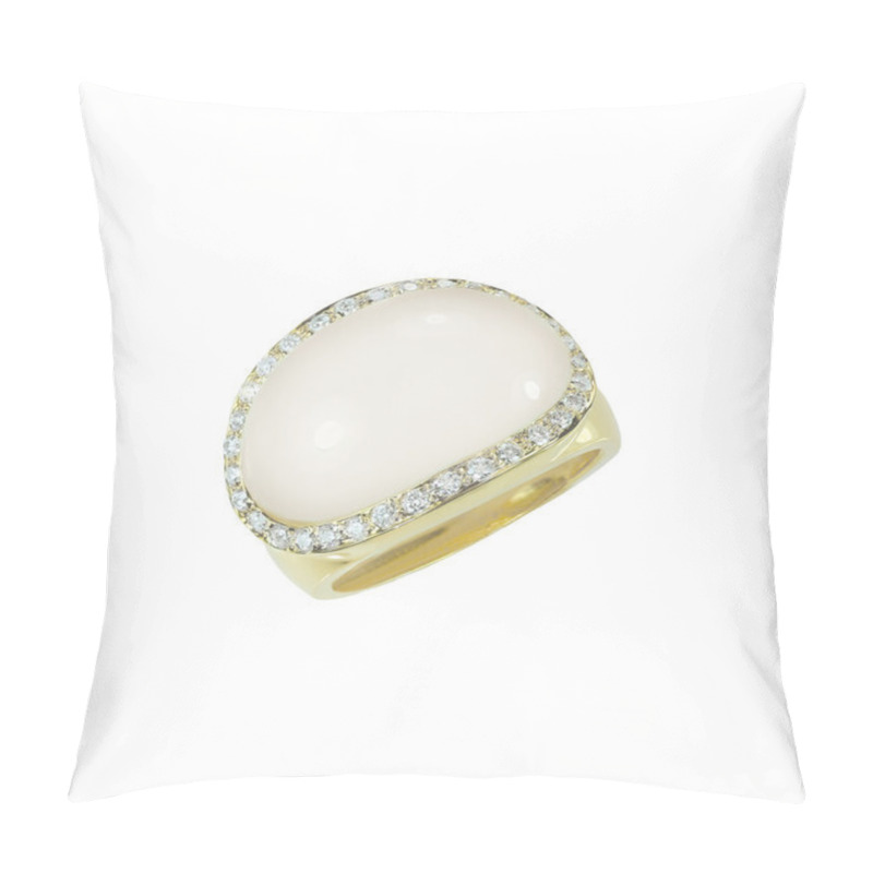 Personality  Opal Fashion Ring Isolated On White Pillow Covers