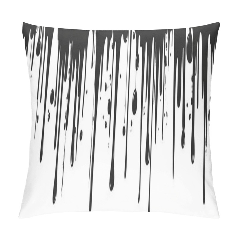 Personality  Bold Black And White Dripping Paint Illustration High Contrast Design Element Pillow Covers