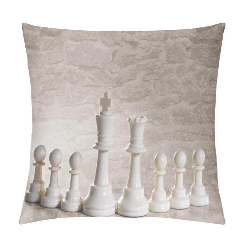 Personality  White Chess Pieces In A Row Pillow Covers