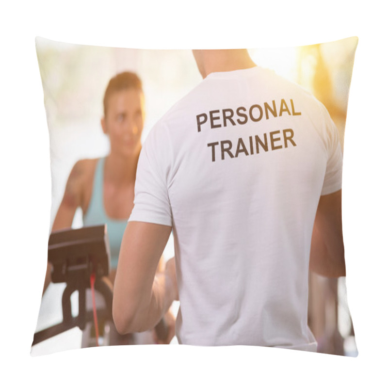 Personality  Personal Trainer On Training With  Client  Pillow Covers