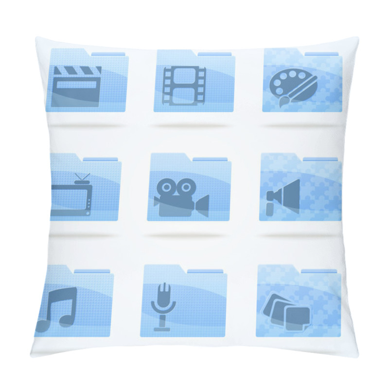 Personality  Vector Folder Icons Set Pillow Covers