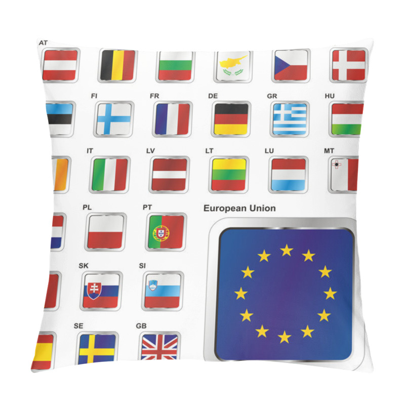 Personality  Flags Of EU In Web Button Shape Pillow Covers