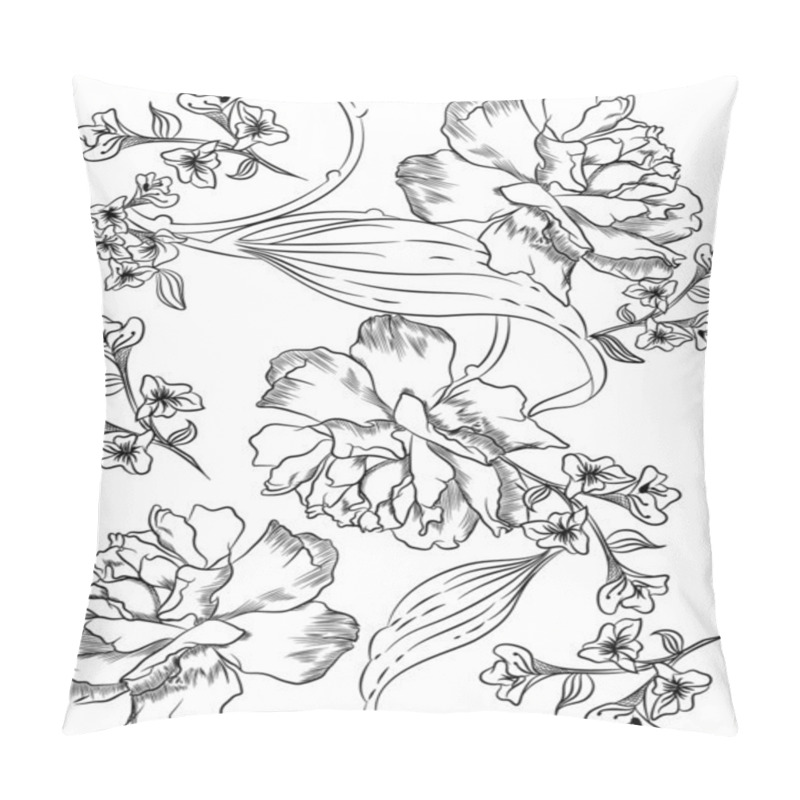 Personality  Spring Word, Flowers And Butterfly Illustration Vector Pillow Covers