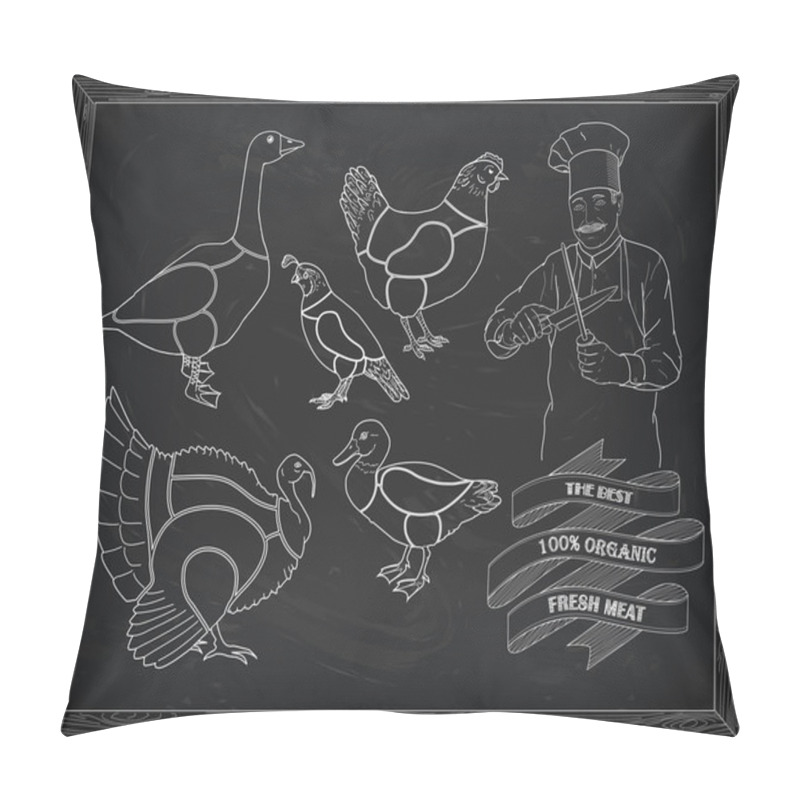 Personality  Beautiful Scheme Cutting Chicken Turkey Duck Goose Quail With Ch Pillow Covers