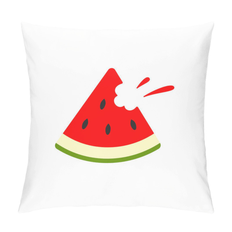 Personality  Watermelon Icon. Vector Water Melon. Slice Fruit Isolated On White Background Pillow Covers