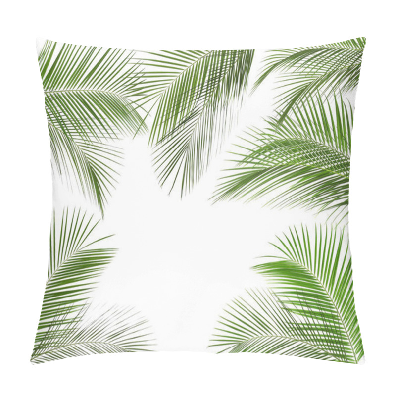 Personality  Set Of Tropical Leaves On White Background Pillow Covers