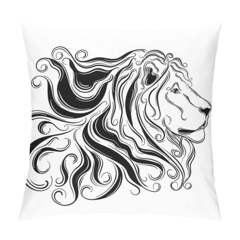 Personality  Lion Doodle Illustration Pillow Covers