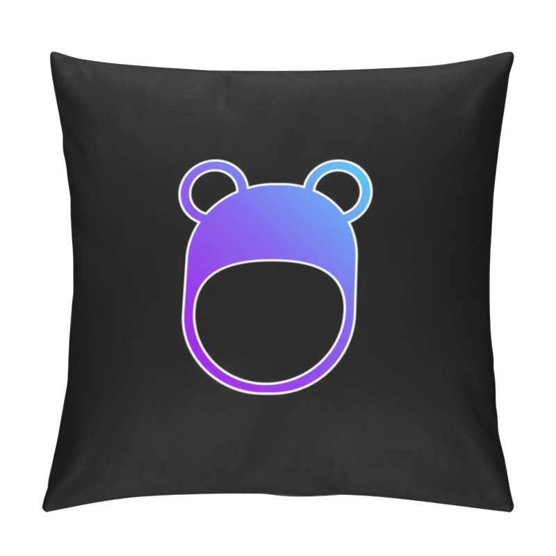 Personality  Bear Hat Blue Gradient Vector Icon Pillow Covers