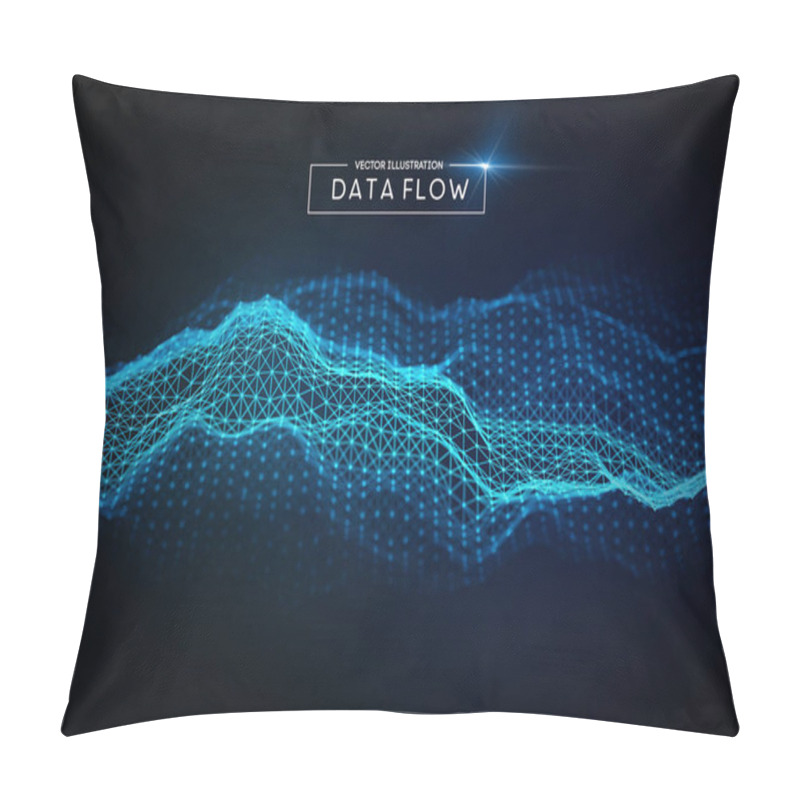 Personality  Computer Data Flow Background. Vector EPS 10. Big Data Network Technology Wave. Pillow Covers