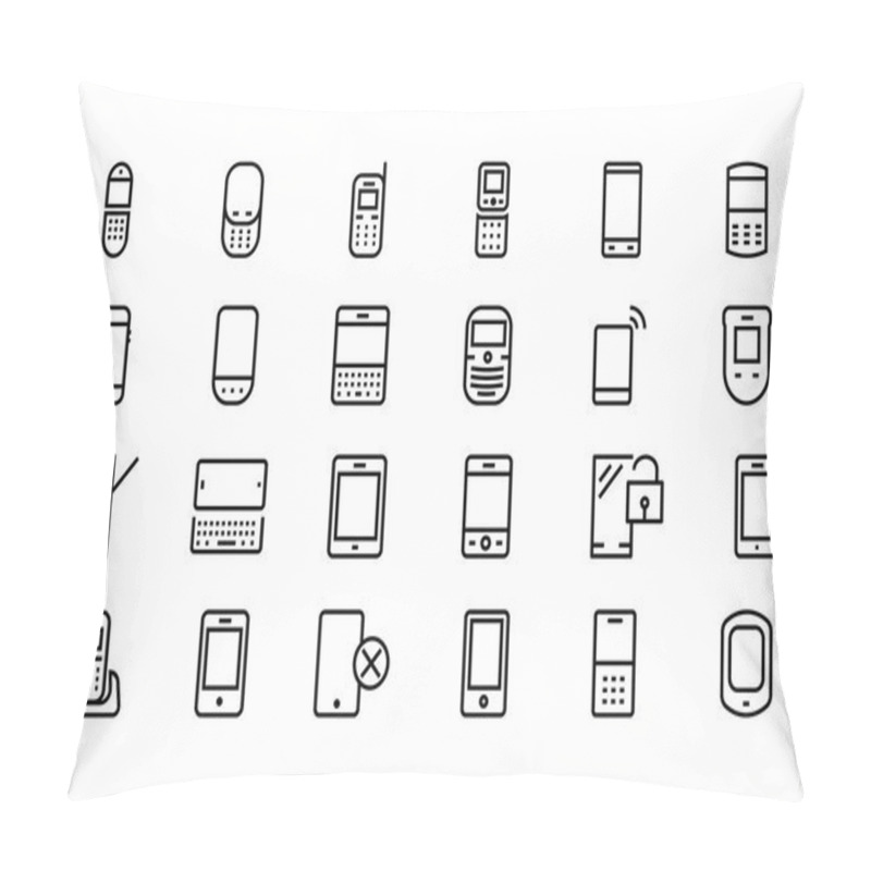 Personality  Mobile Vector Line Icons 1 Pillow Covers