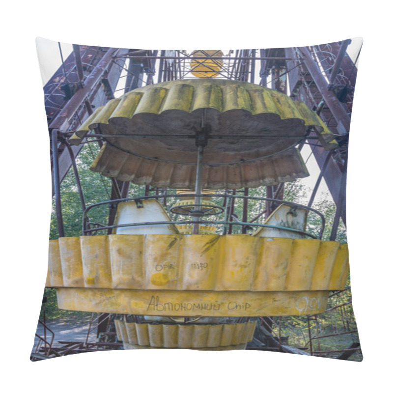 Personality  Pripyat Abadoned Wheel On Square Inside Ghost Town Pillow Covers