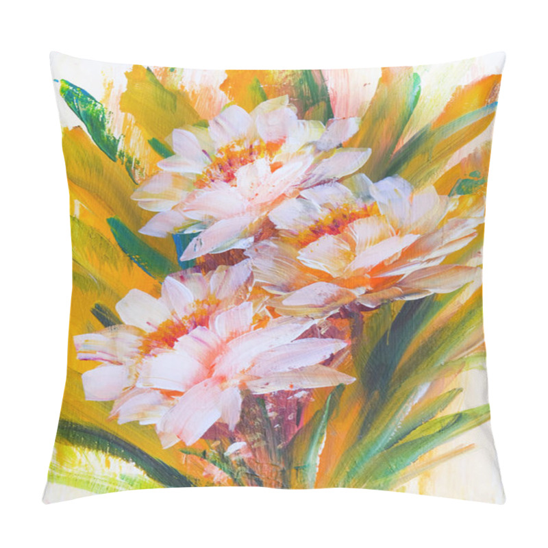 Personality  Abstract Tender Flowers Oil Painting On Canvas Pillow Covers