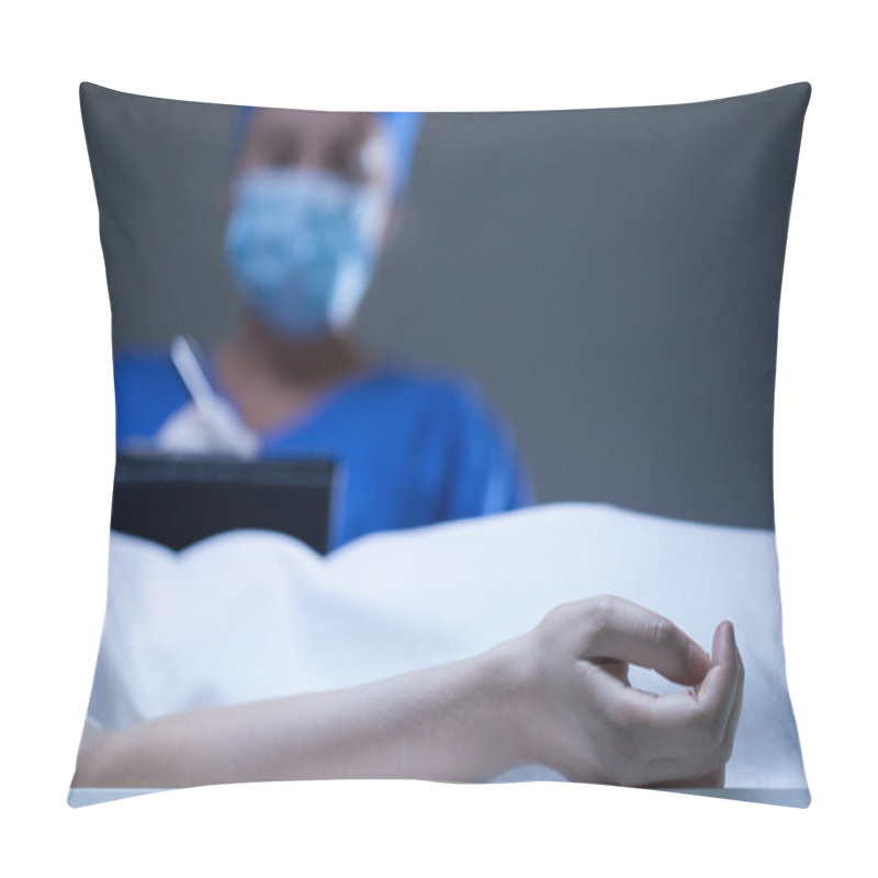 Personality  Doctor Noting Death Certificate Pillow Covers