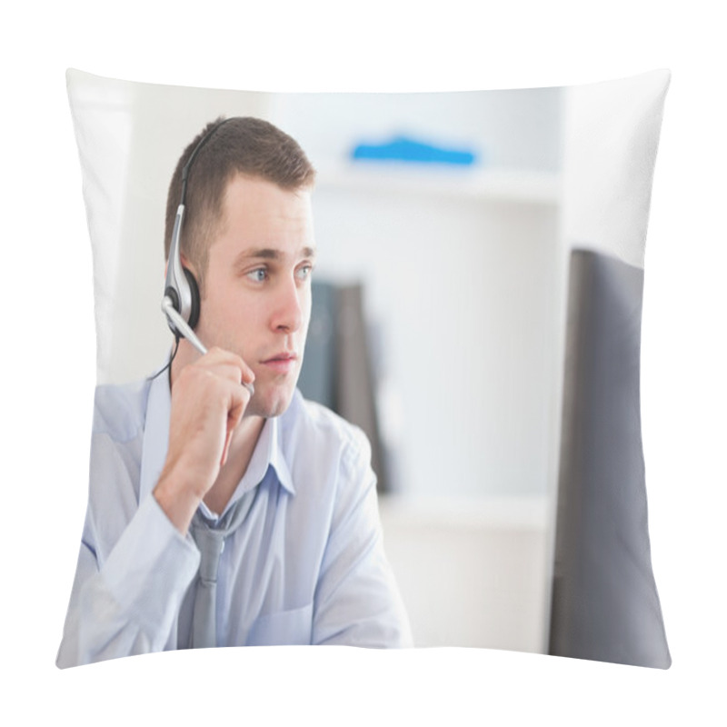 Personality  Call Center Agent Speaking With Costumer Pillow Covers