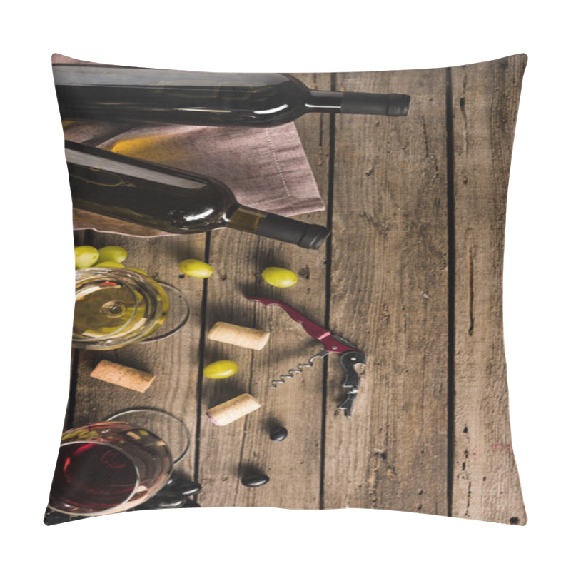 Personality  Two Bottles Of Wine And Wineglasses Pillow Covers