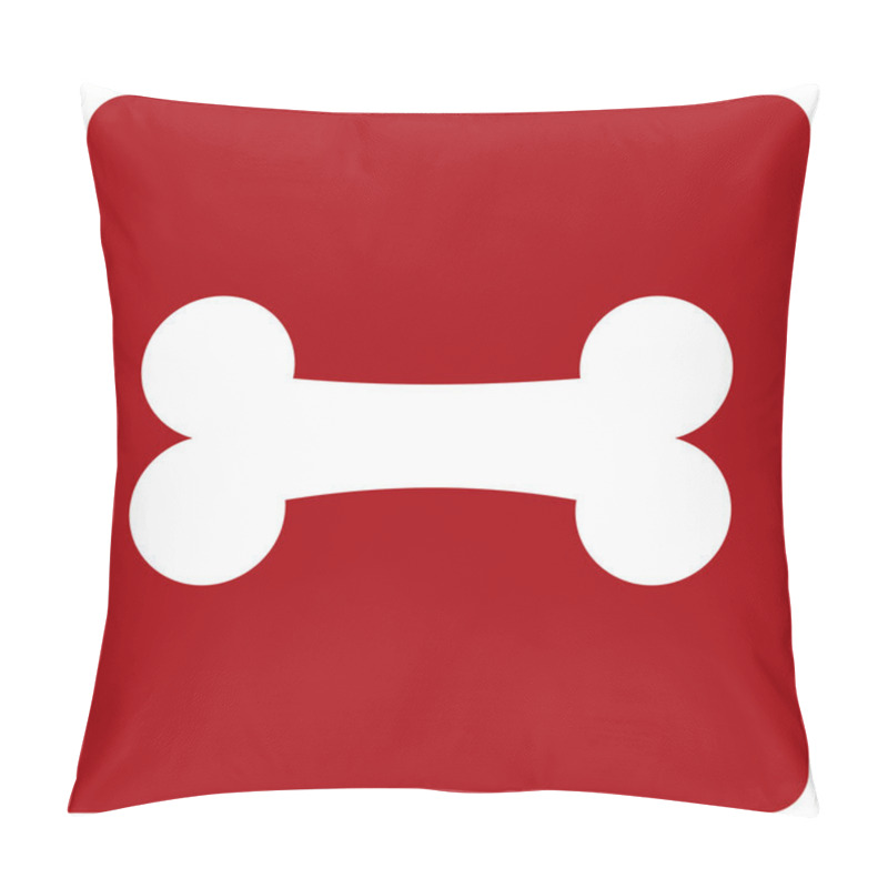 Personality  White Bone On Red Background Pillow Covers