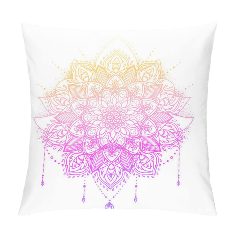 Personality  Vector Ornamental Lotus Flower, Ethnic Art, Patterned Indian Pai Pillow Covers