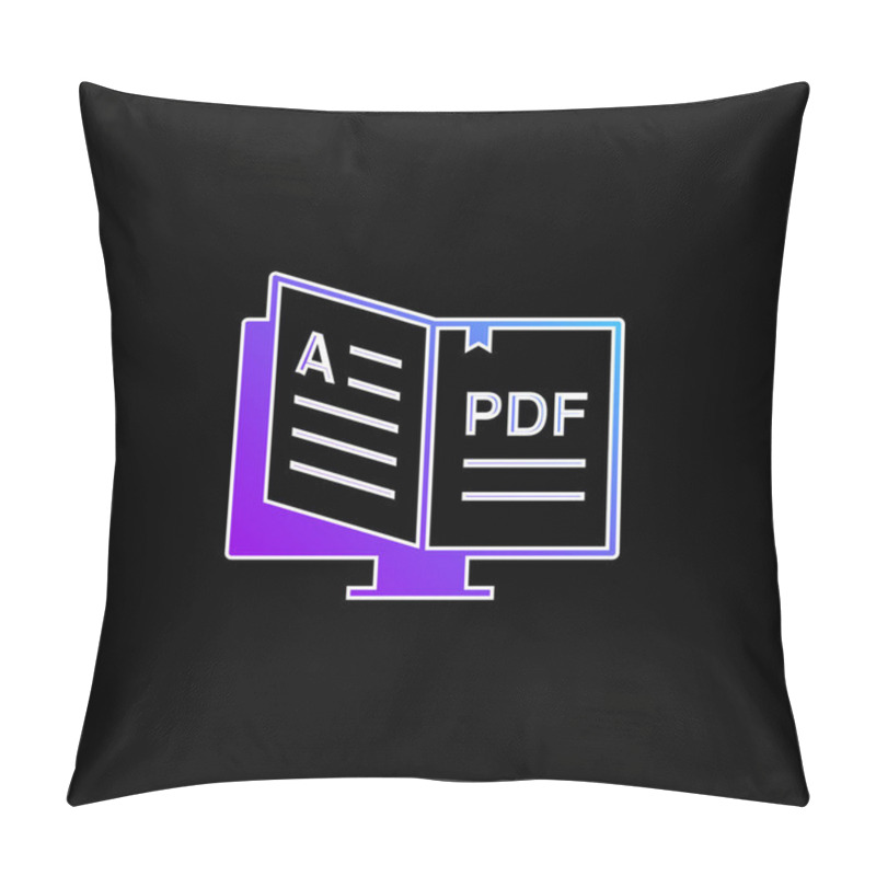 Personality  Book Blue Gradient Vector Icon Pillow Covers