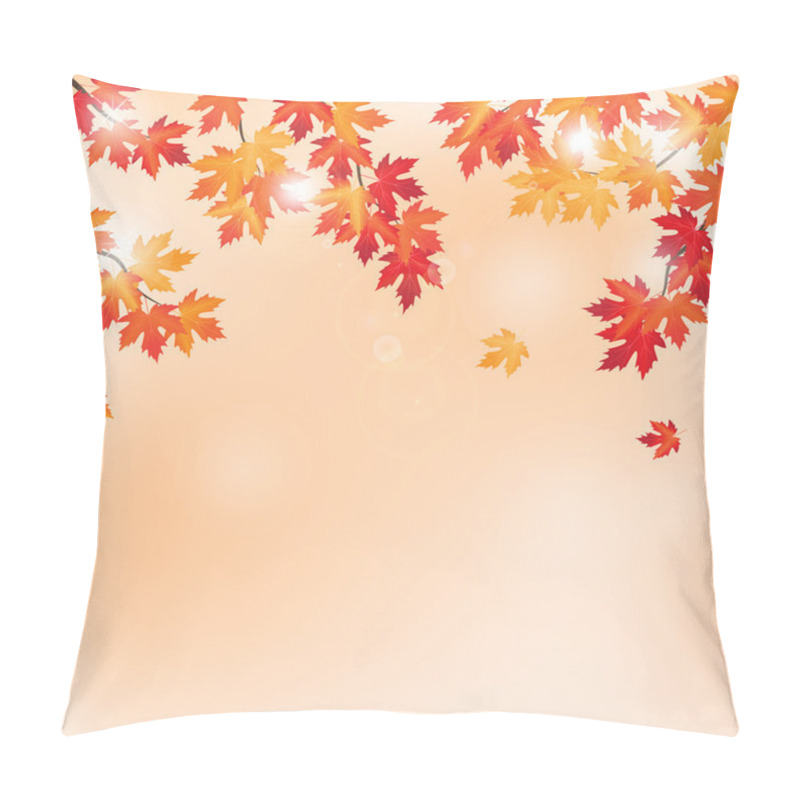 Personality  Vector Background With Branches Of Maple Tree Pillow Covers