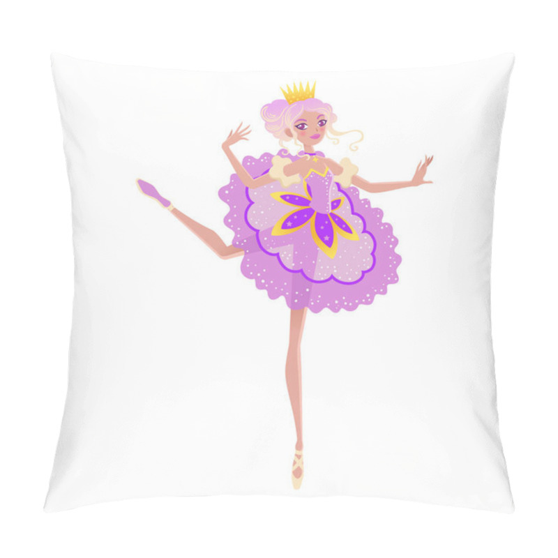 Personality  Christmas Cartoon Illustration From Nutcracker's Story . Cute Cartoon Character From Winter Tale And Ballet. Beautiful Dancer Ballerina. Vector Illustration. Pillow Covers