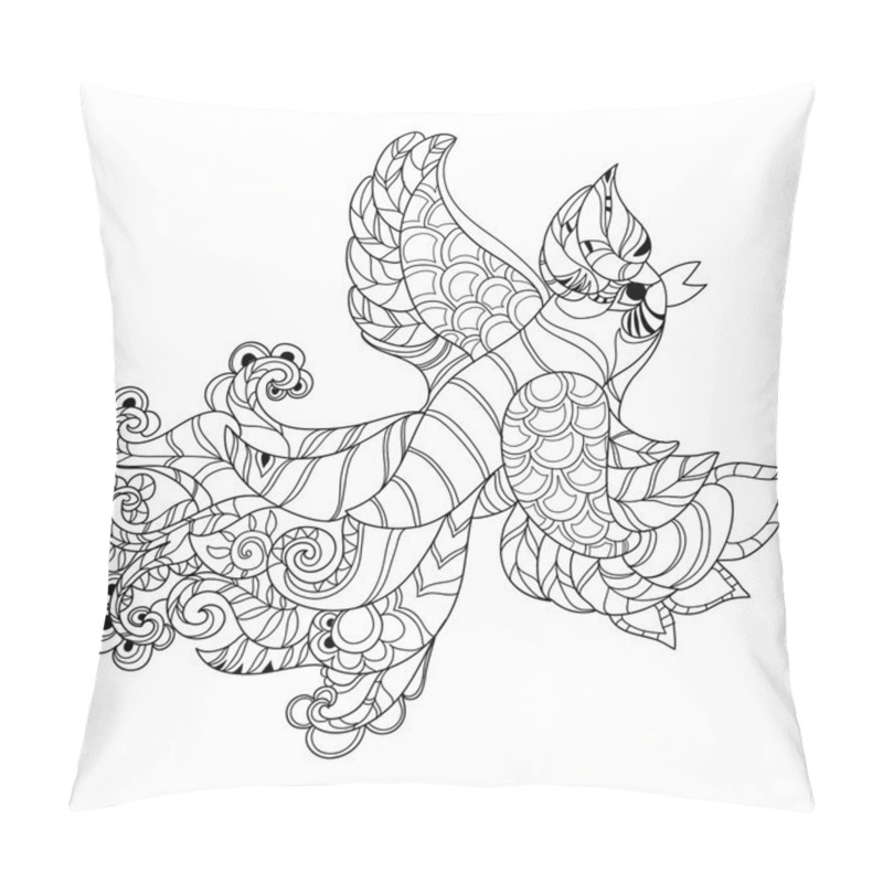 Personality  Vector Illustration Of The Firebird. Peacock Pillow Covers