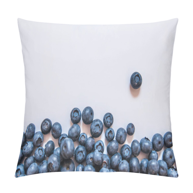 Personality  Blueberries Isolated On White Background. Blueberry Border Desig Pillow Covers