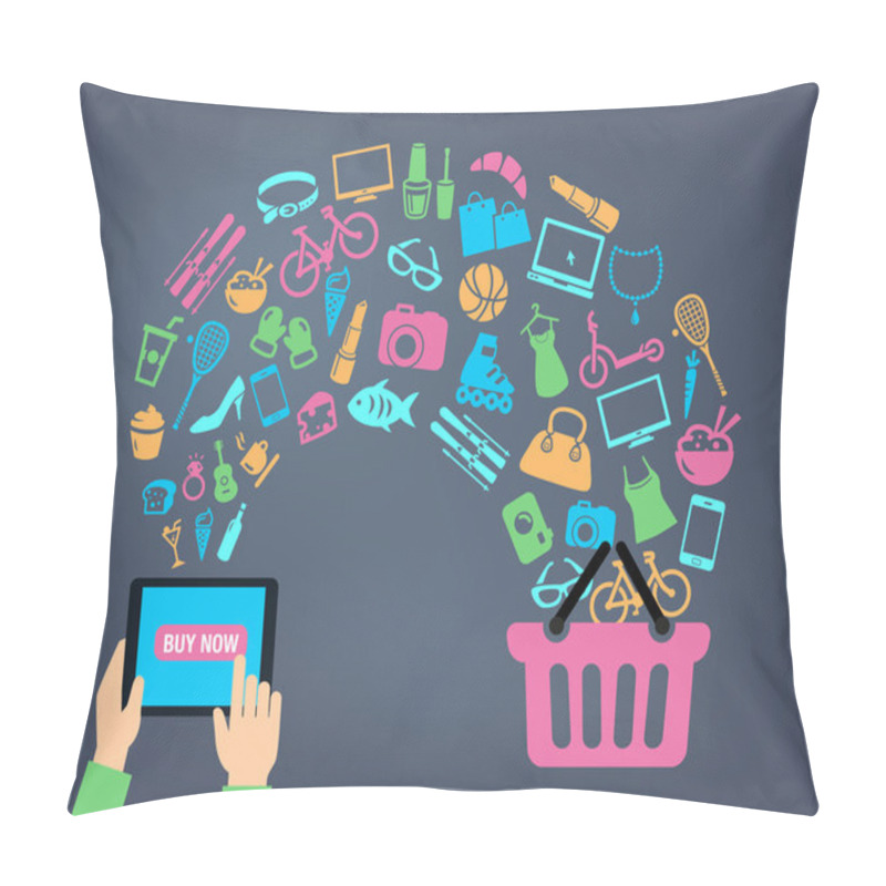 Personality  Shopping Online Background Pillow Covers