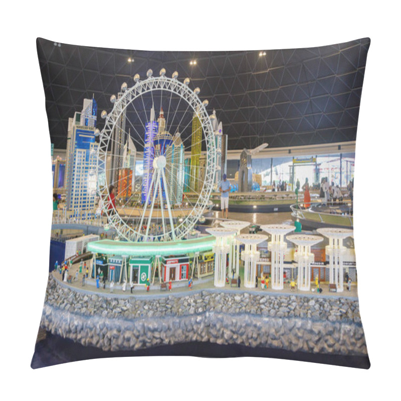 Personality  DUBAI, UAE, JANUARY 09, 2019: Lego Miniature Of The Observation Wheel In Miniland Of Legoland Pillow Covers