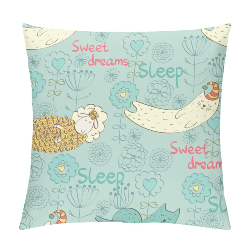 Personality  Vector Sleeping Animals. Pillow Covers