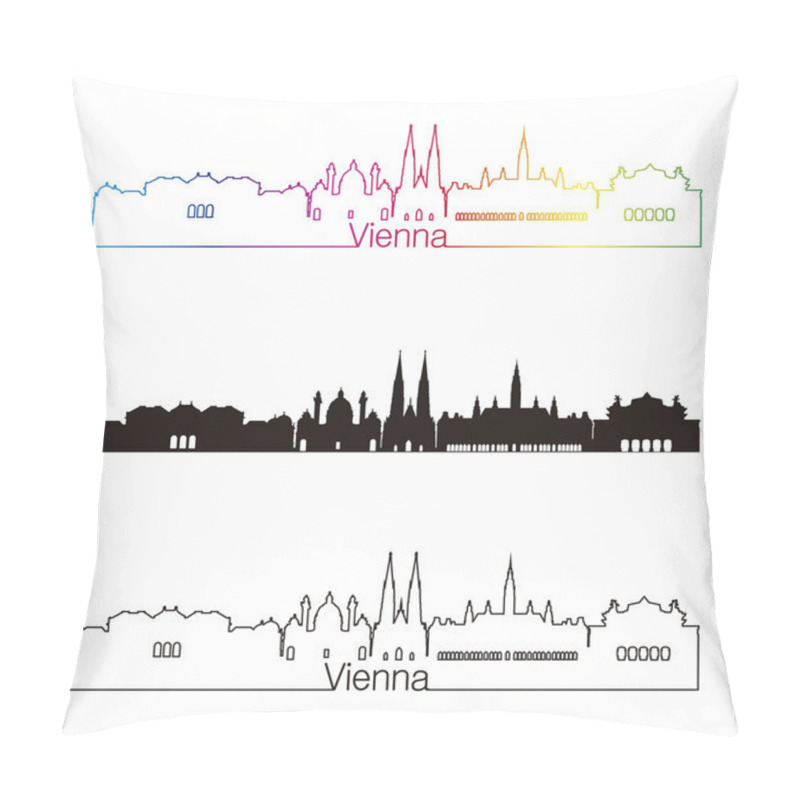 Personality  Vienna V2 Skyline Linear Style With Rainbow Pillow Covers