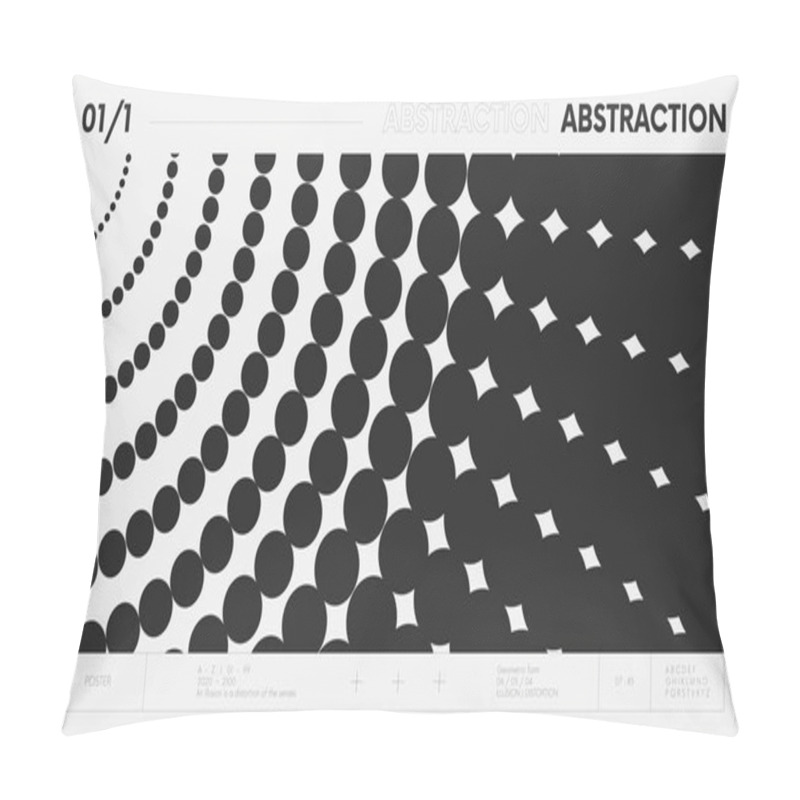 Personality  Abstract Modern Geometric Banner With Simple Shapes In Black And White Colors, Graphic Composition Design Vector Background, Flying Circles In Perspective Pillow Covers