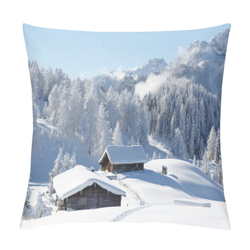 Personality  Beautiful Winter Mountain Landscape With Traditional Mountain Hut In Austrian Alps Pillow Covers