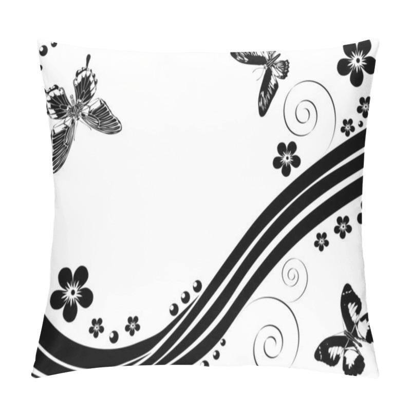 Personality  Black Flower And Butterfly Decoration Pillow Covers